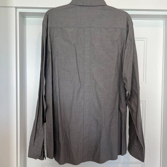 NWT Marc Anthony Gray 100% Cotton Textured Fabric Slim-Fit Button-Down Shirt, XL - Picture 4 of 6